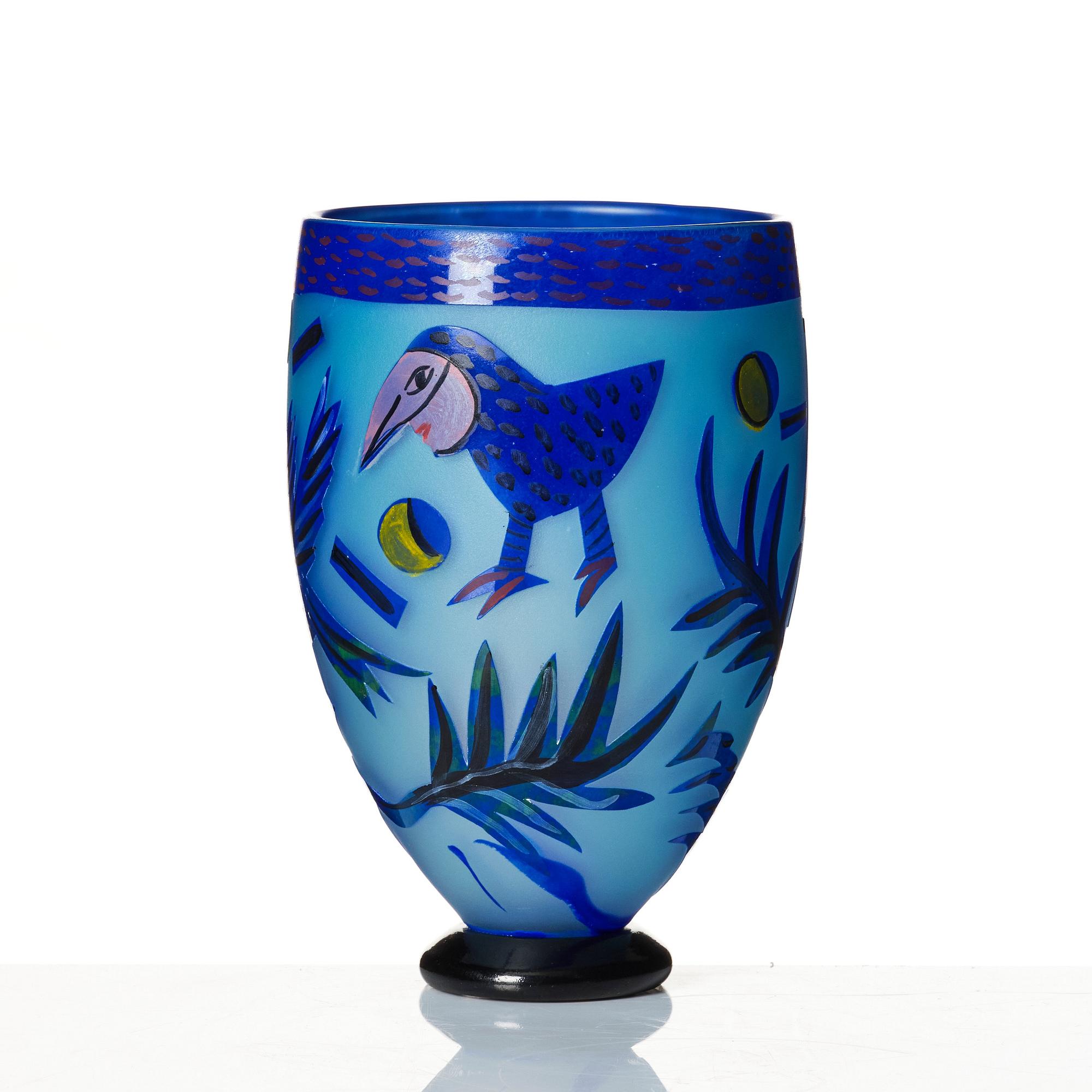 Ulrica Hydman-Vallien, a unique 'jewel glass' vase, Kosta Boda, Sweden.