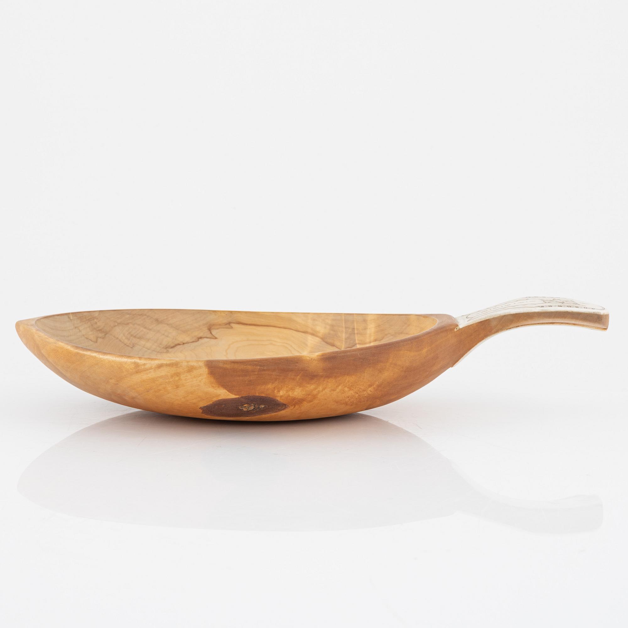 Lars Levi Sunna, a birch bowl, signed.