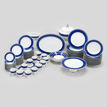Sigvard Bernadotte, a 69-piece porcelain 'Marianne Royal Blue' service, Christineholm/Fyrklövern, Millennium series 2000.