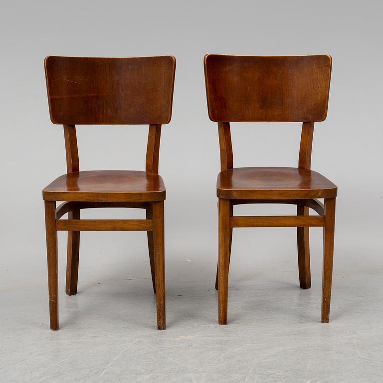 A set of 6 cafe chairs, early 20th Century.