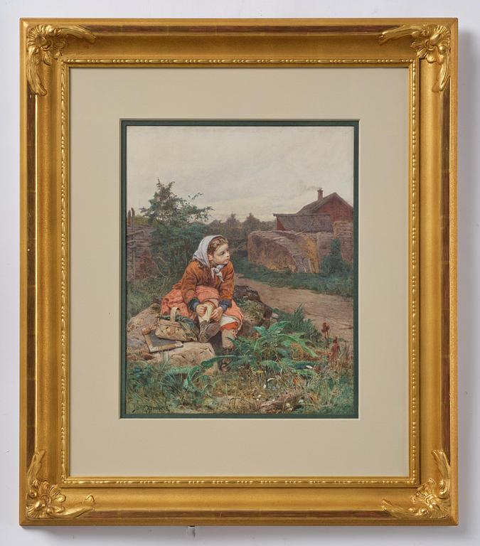 Julius Kronberg, Snöra skon.