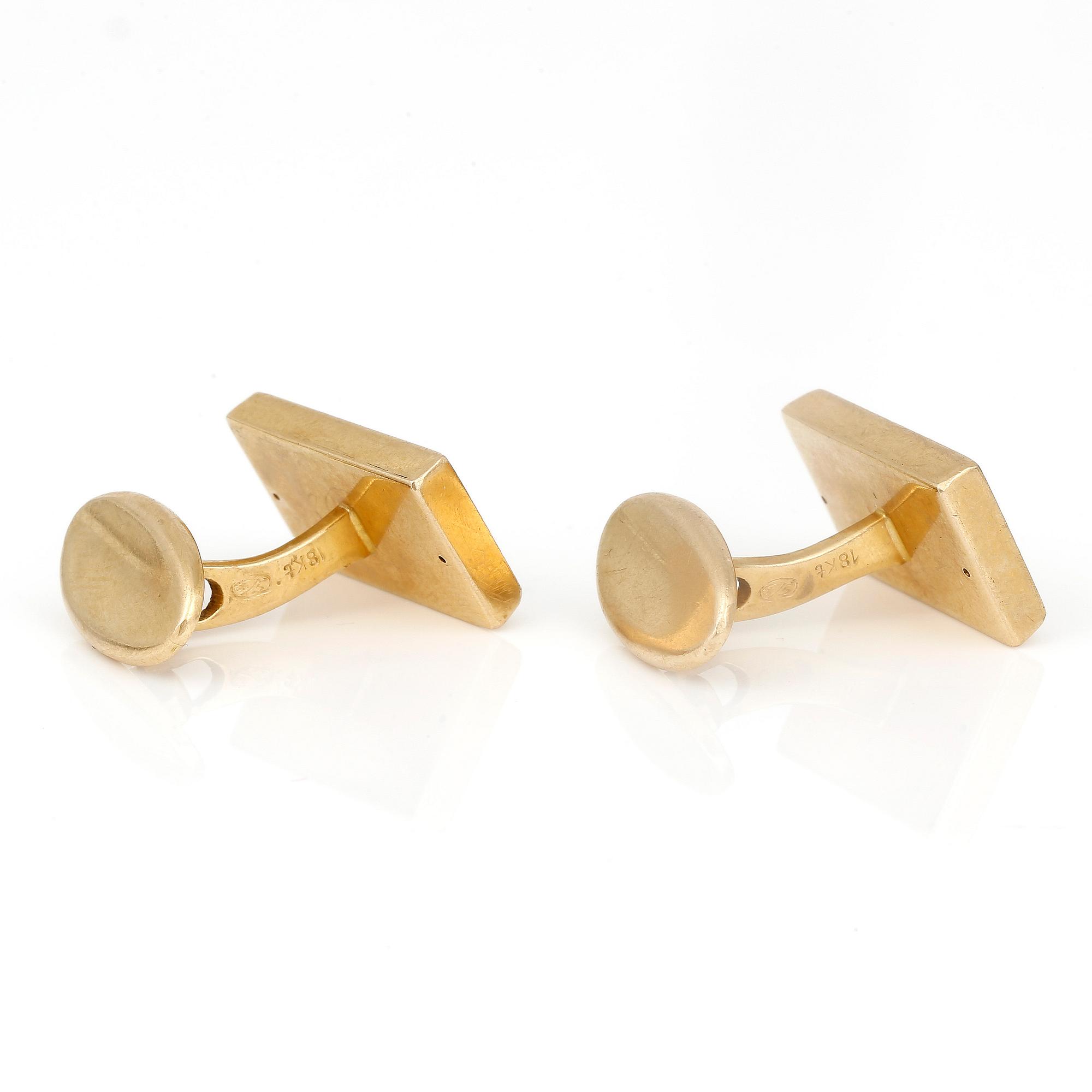 MANSCHETTKNAPPAR, ett par, 18K guld.