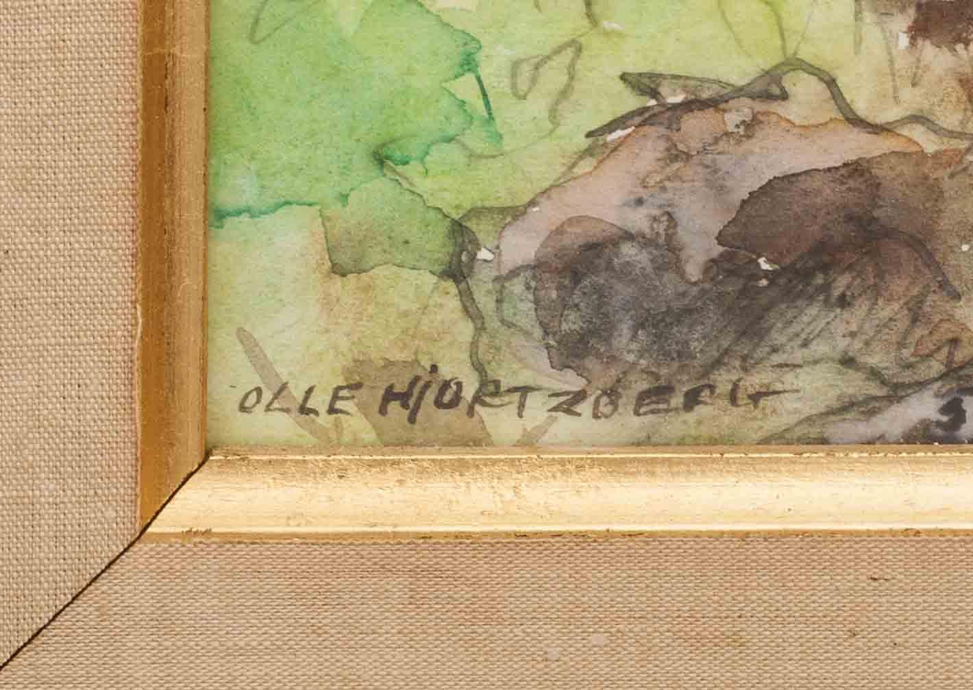 OLLE HJORTZBERG, akvarell. Signerad.