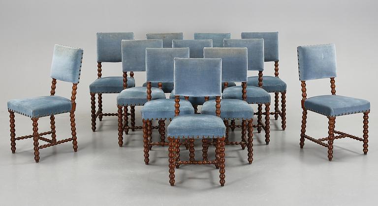 STOLAR, 12 st. Barockstil, 1800-talets slut.