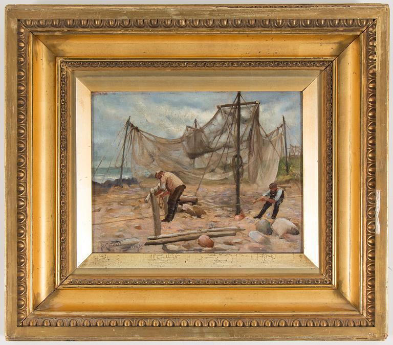 DAVID COMBA ADAMSON, oil on panel, signed D. Comba Adamson and dated 1894.