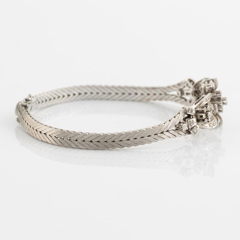 White gold and diamond bracelet.