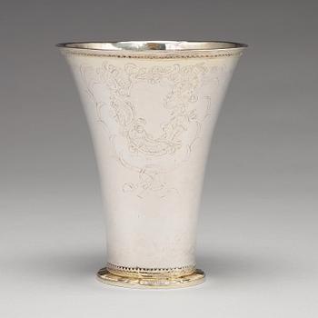 A Swedish 18th century parcel-gilt silver beaker, marks of Carl Petter Tellander, Jönköping 1775.