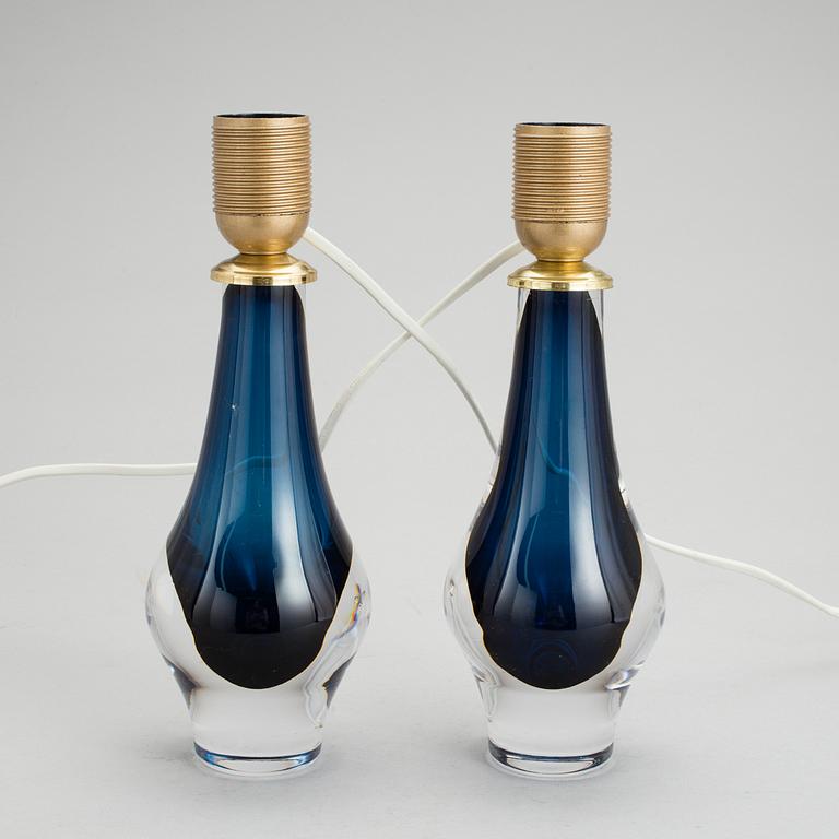 A pair of table lamps by Mona Morales-Schildt for Kosta.