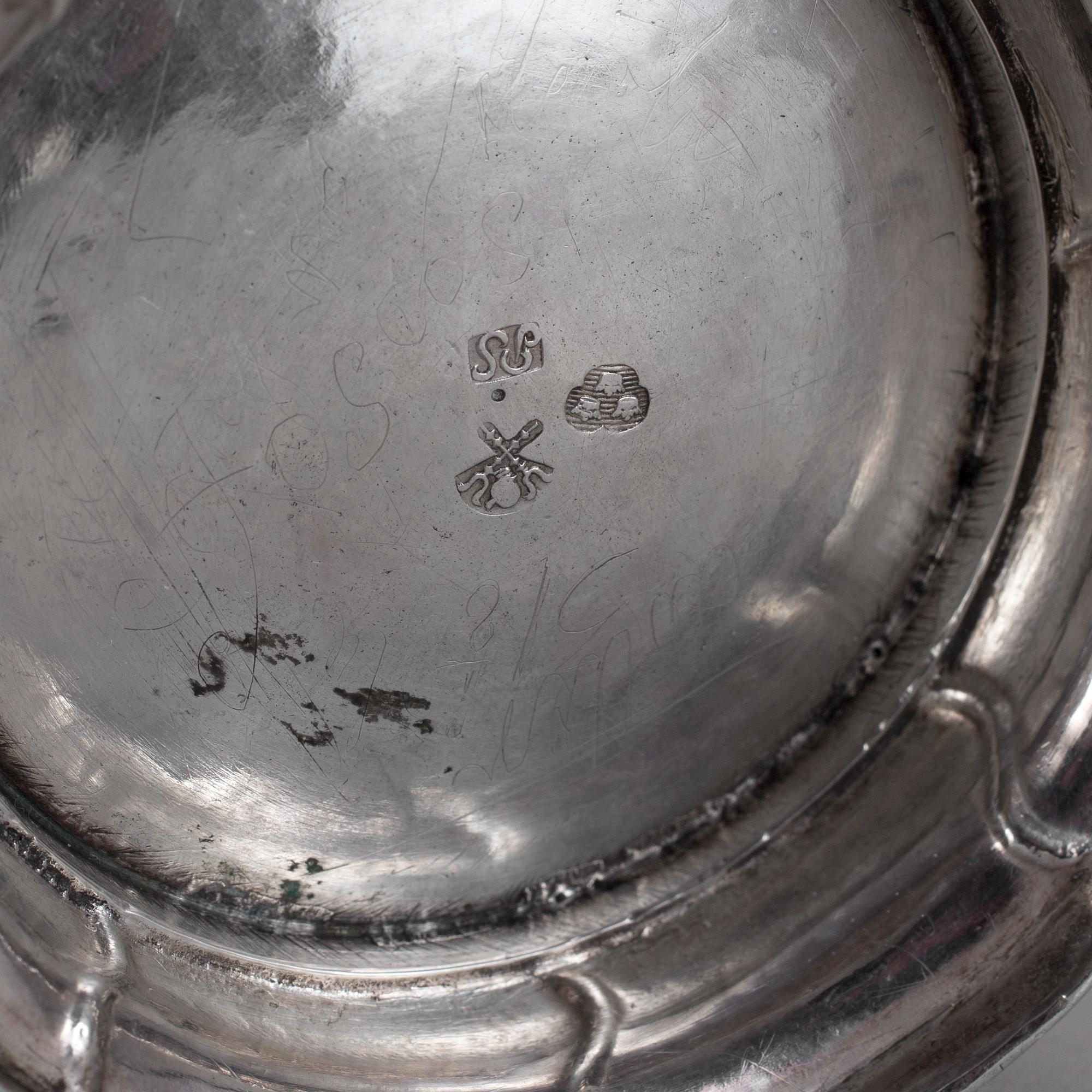 BÄGARE, silver, Petter Sellstedt, Sundsvall, verksam 1764-1810. Vikt ca 407 gram.