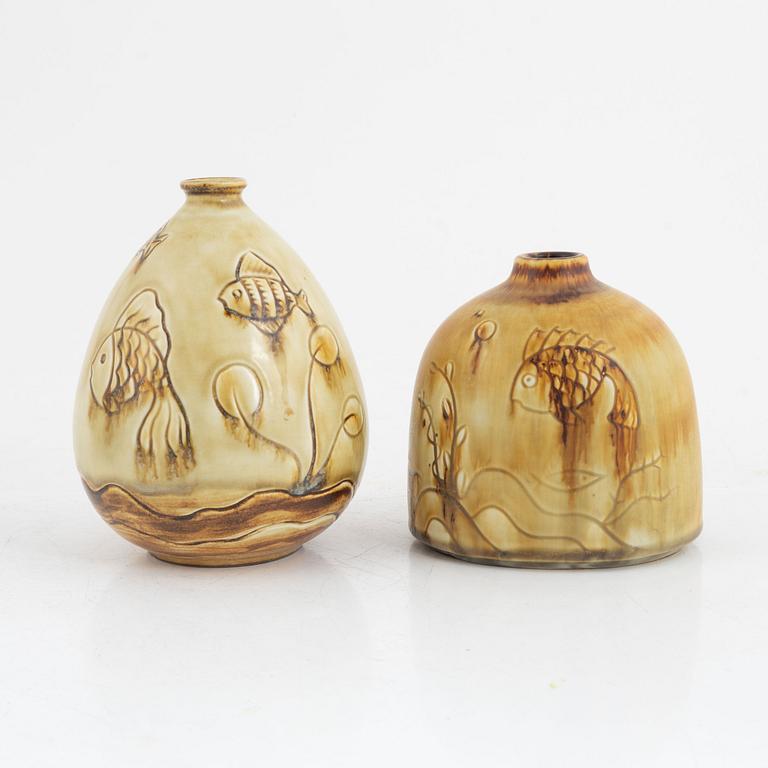 Gertrud Lönegren, vases 2 pcs, Rörstrand 1930s/40s.