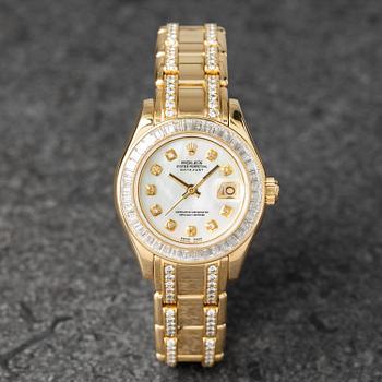 Rolex, Datejust, Pearlmaster, "Baguette Bezel", "Diamond-Set Bracelet", "MOP Dial", ca 1995.