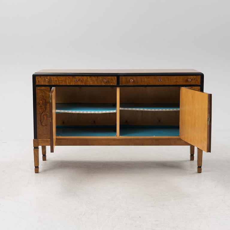 A birch veneered sideboard, Swedish Grace, 1930s.