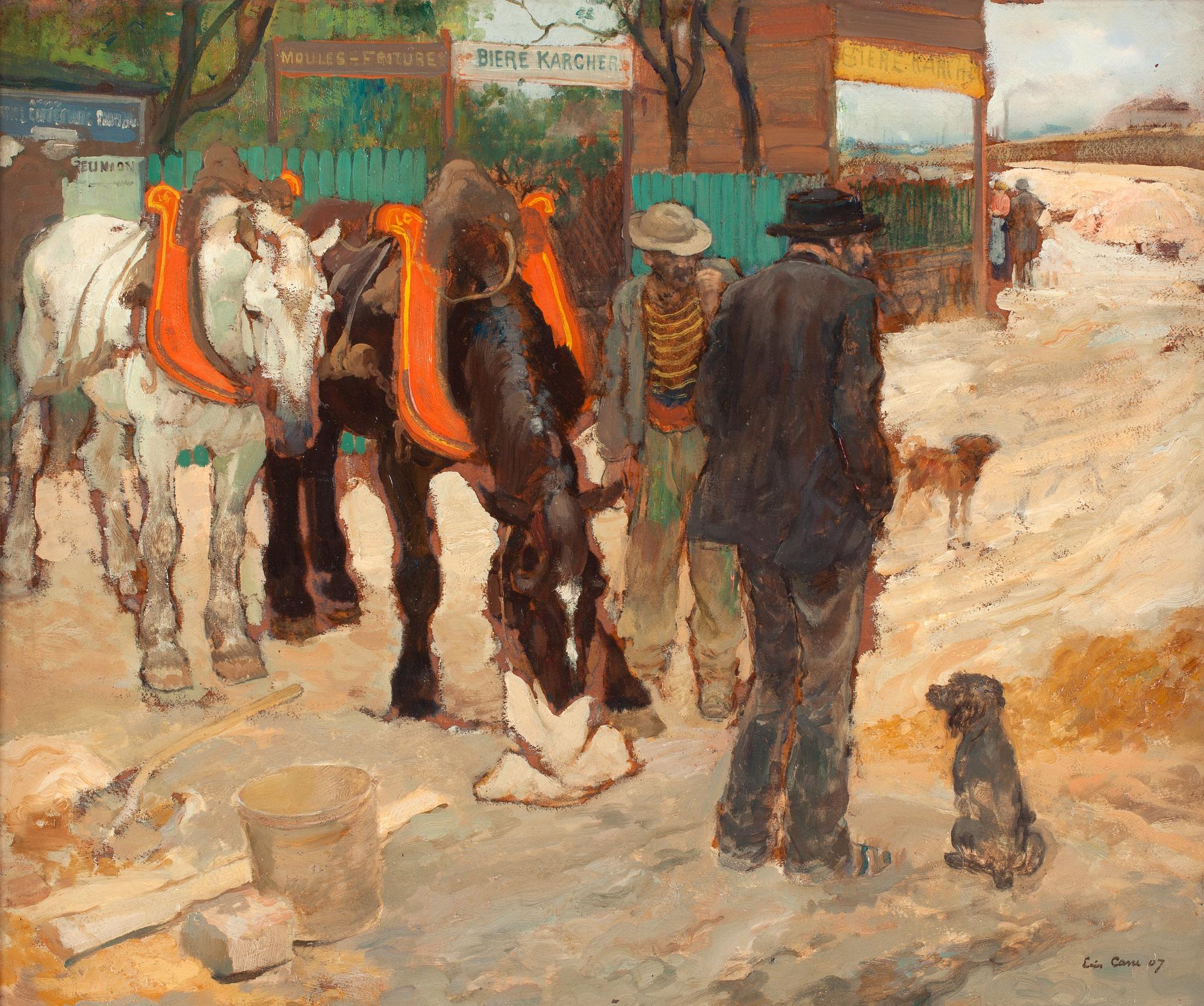 LOUIS CASSE, olja på pannå, signerad och daterad 1907.