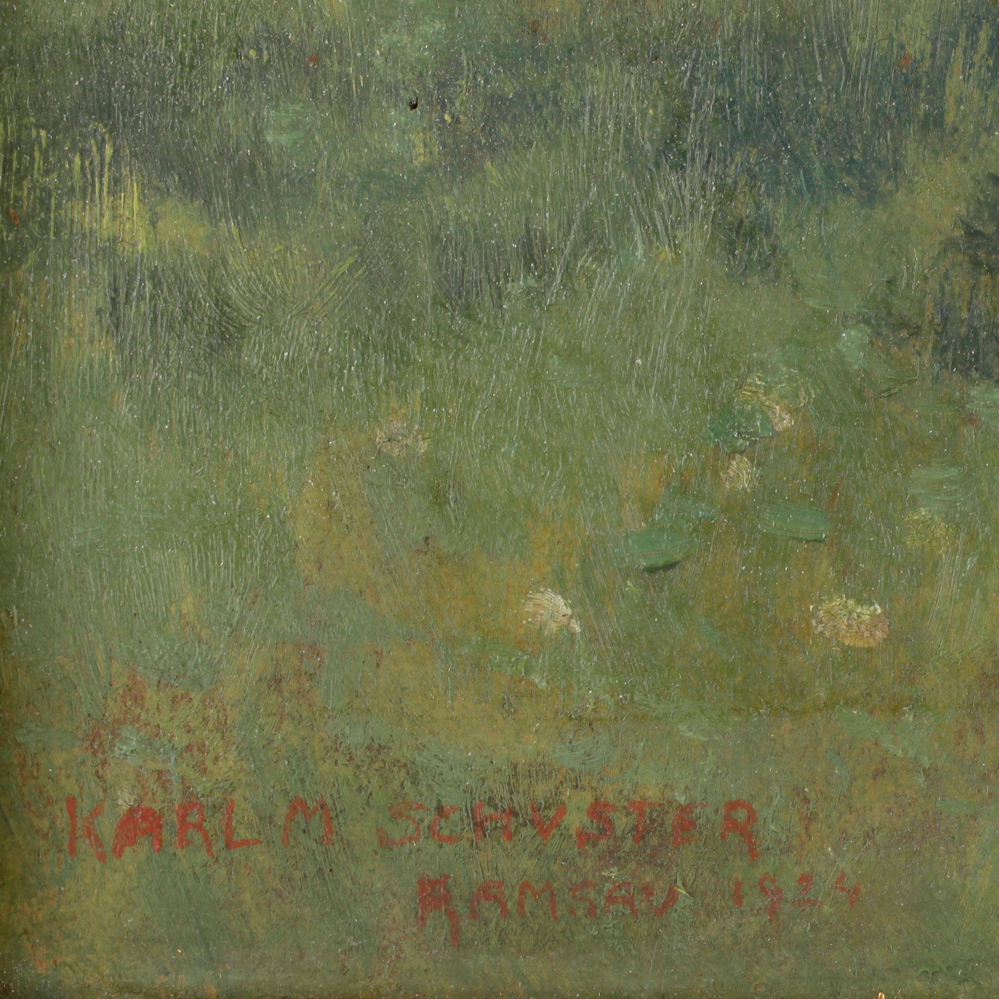 KARL MARIA SCHUSTER, olja på pappannå, 1924.