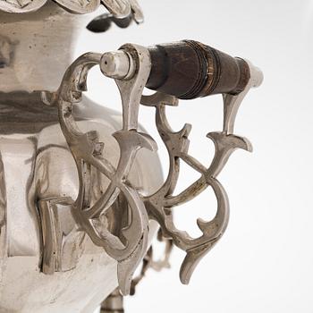 A silver-plated brass samovar. Teile, Russia 1882.