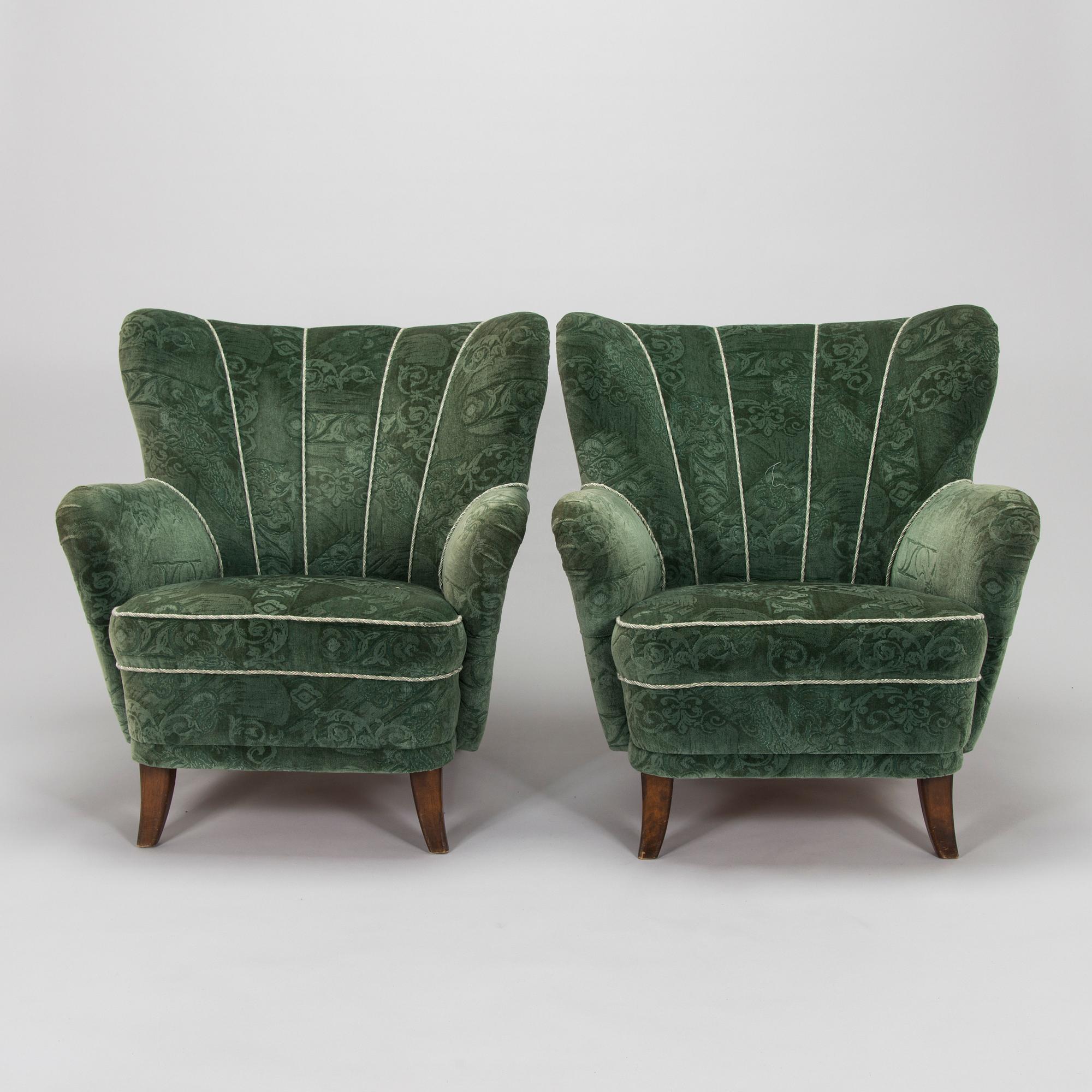 Ilmari Lappalainen, a pair of 1950's 'Laila' armchairs for Asko, Finland.
