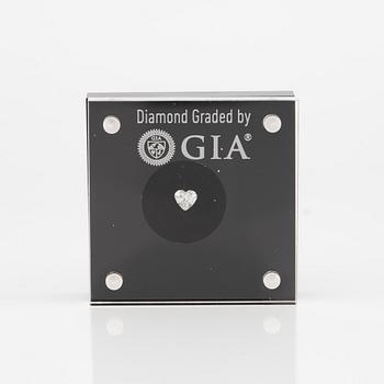 Hjärtformad briljantslipad diamant 0.50 ct, medföljande GIA dossier.