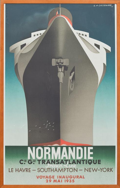 ADOLPHE MOURON CASSANDRE, efter, färglitografisk affisch. Signerad och daterad 35 i trycket.