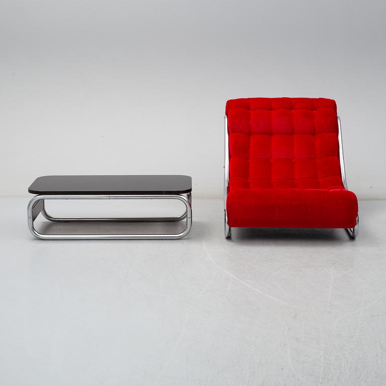 GILLIS LUNDGREN, fåtölj samt bord, "Impala", IKEA.