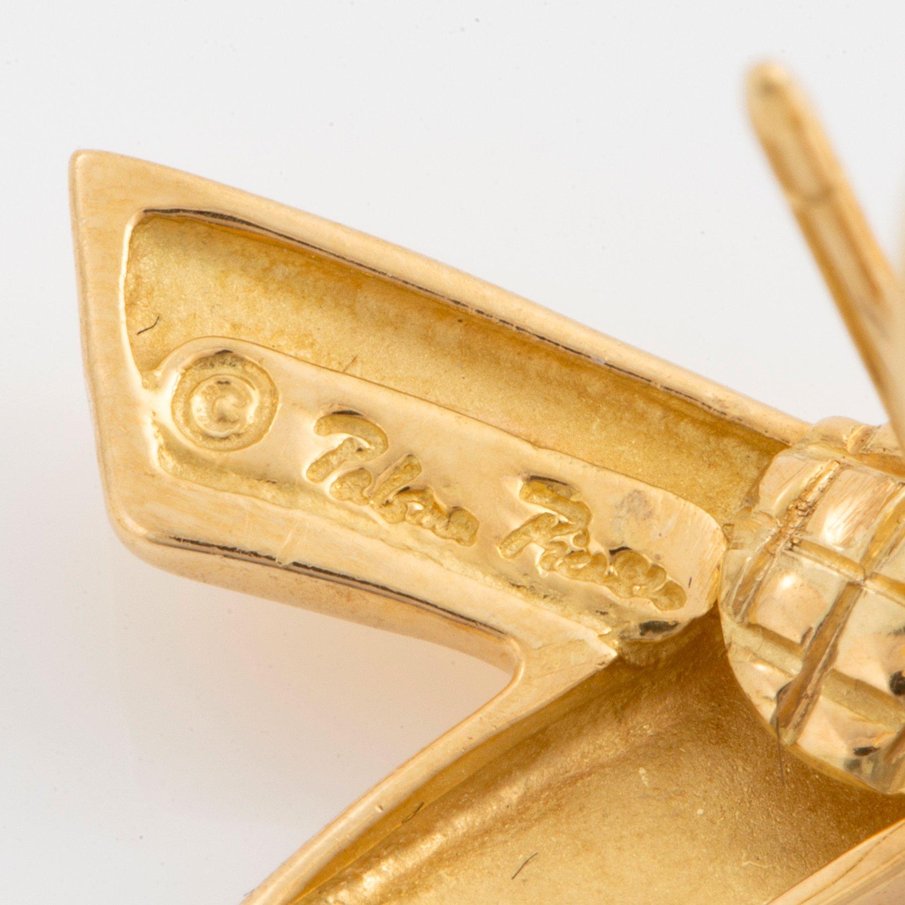 Paloma Picasso för Tiffany örhängen "Criss Cross" 18K guld.