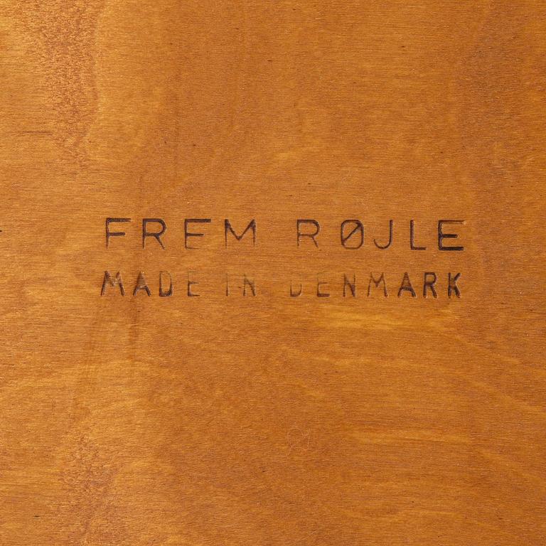 Hans Olsen, a dining table and four chairs, Frem Røjle, Denmark, 1950's.