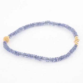 Collier och armband, med tanzaniter, lås 18K guld.