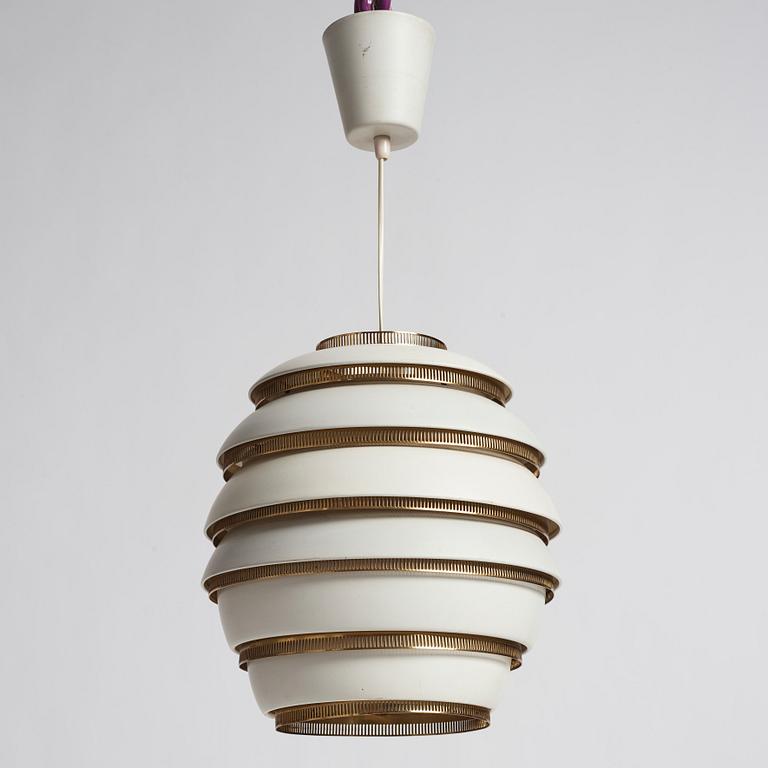 Alvar Aalto, a white lacquered "Beehive" ceiling light, Valaistustyö, Finland.