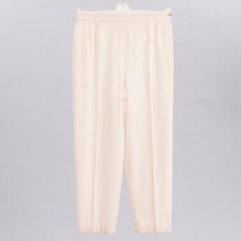 A Pair of White Chanel Wool Trousers, size 44(FR).