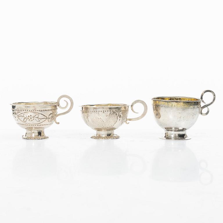 Supkoppar, 7 st, silver, 1700-1800-tal.