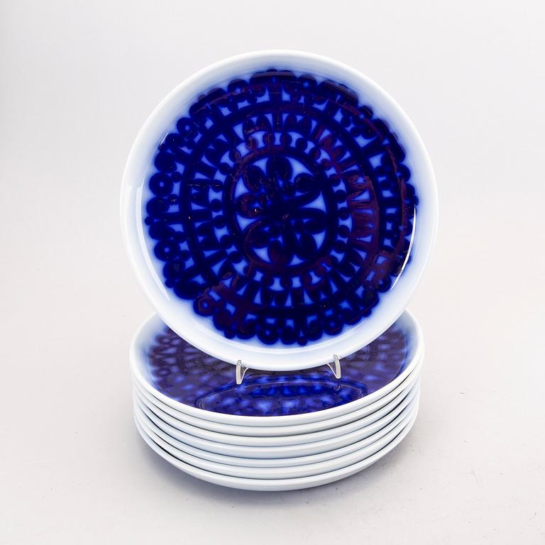 Stig Lindberg, servis 13 dlr "Blå Husar", Gustavsberg flintgods.