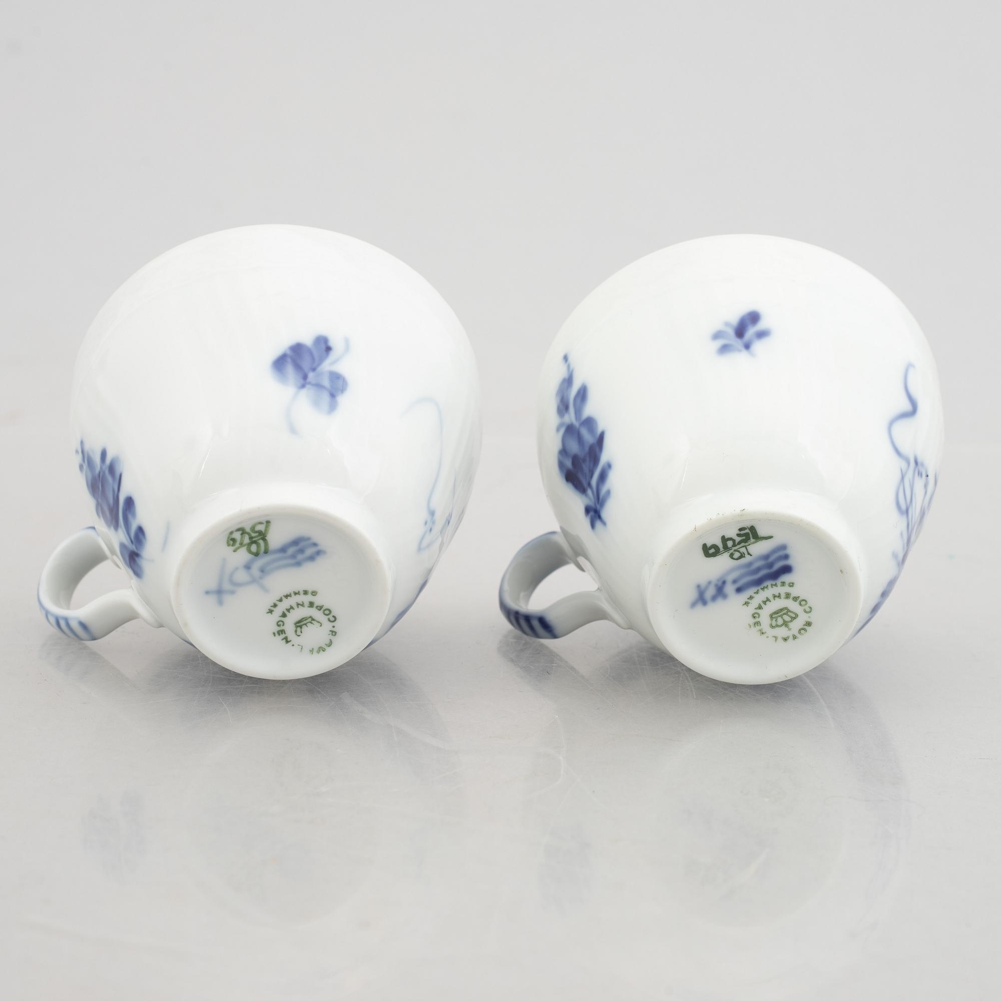 Royal Copenhagen, a 27-piece coffee service, 'Blue Flower', Denmark.