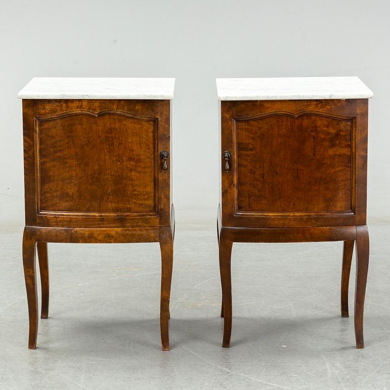 A pair of bedside tables, early 20th century.