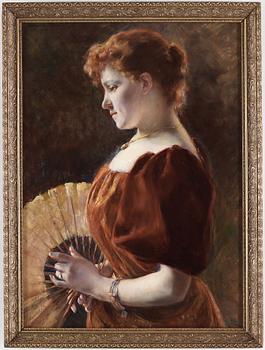 Hildegard Thorell, Young woman with fan.