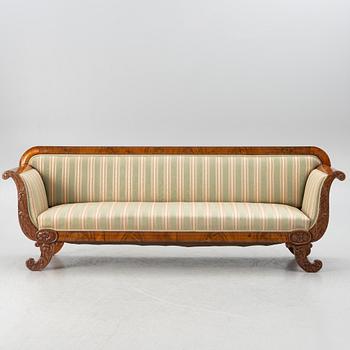 Sofa, 2 armchairs, 2 chairs, drop-leaf table Karl Johan, different models, 19th century.