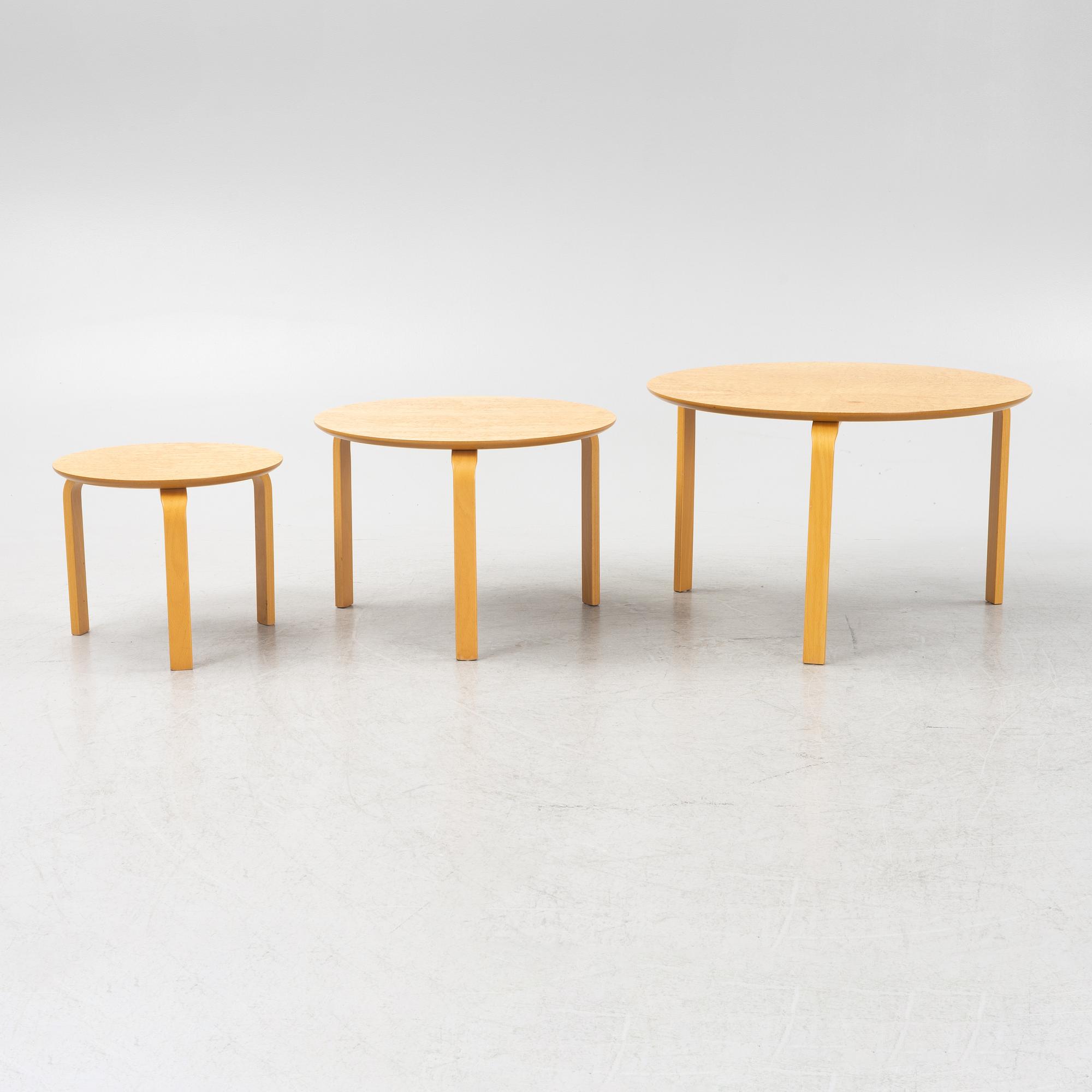 Three nesting tables, second half of the 20th Century.