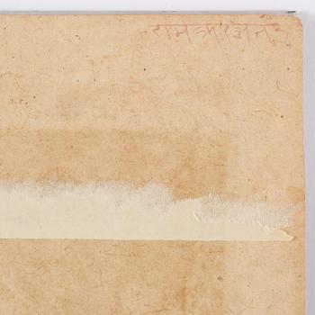 Porträtt av en Raja, Mewar, Norra Indien, sent 1700-tal.