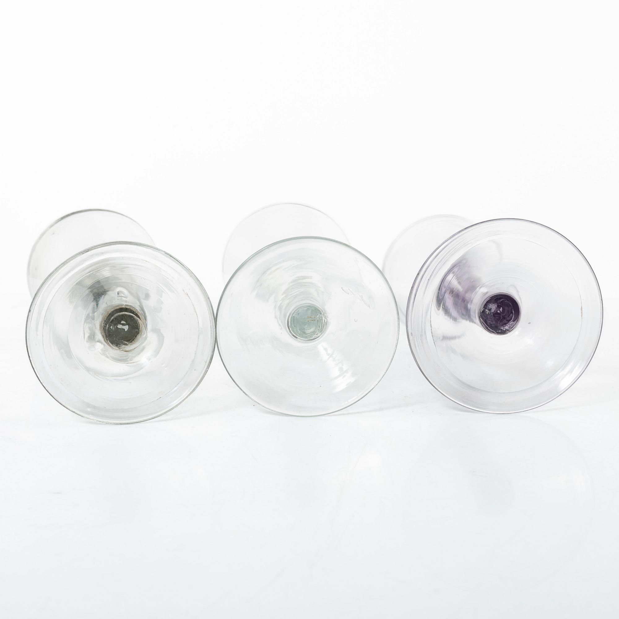 Pointed glasses, similar, 6 pcs, 18th century.