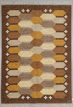 Ulla Parkdal, a carpet, flat weave, ca 238,5 x 167 cm, signed UP.