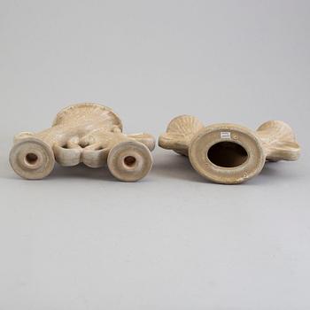 EWALD DAHLSKOG, a pair of ceramic candelabra from Bo Fajans.