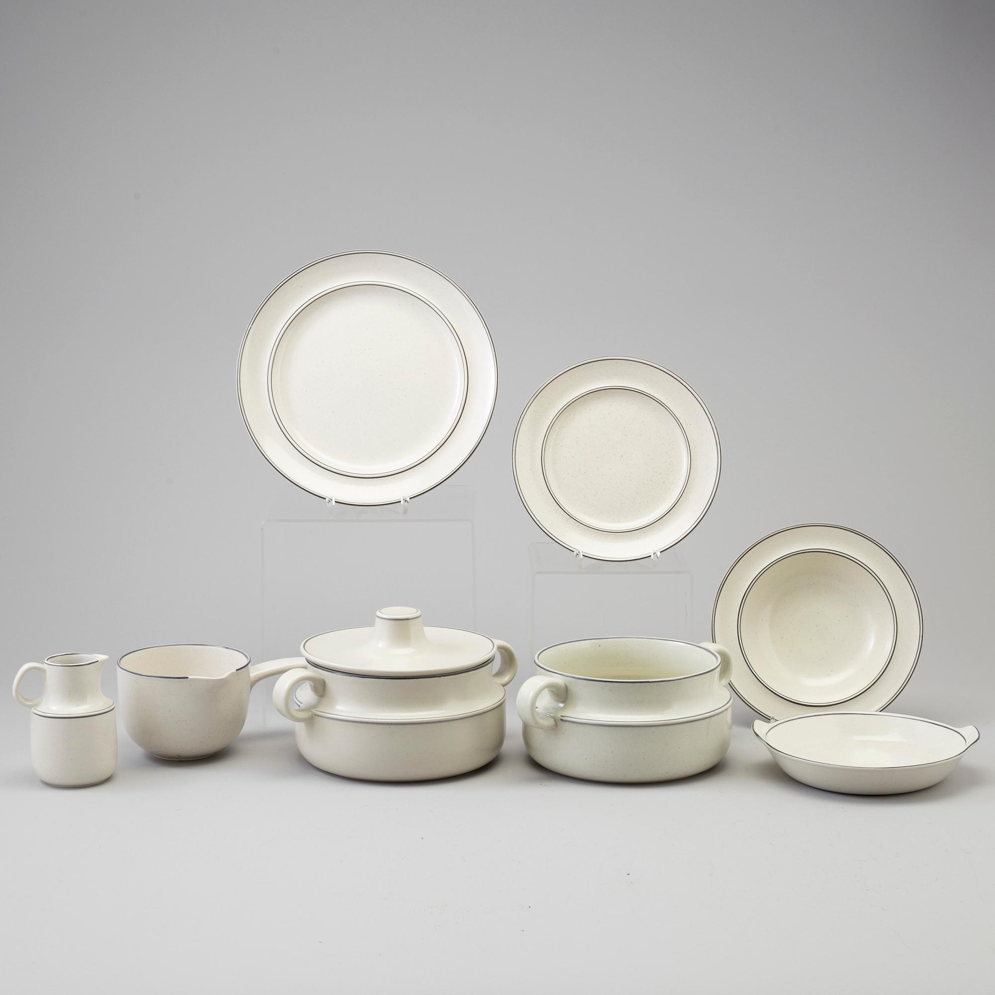 A 38 pcs stoneware service, 'Birka', by Stig Lindberg for Gustavsberg, second half of the 20th century.