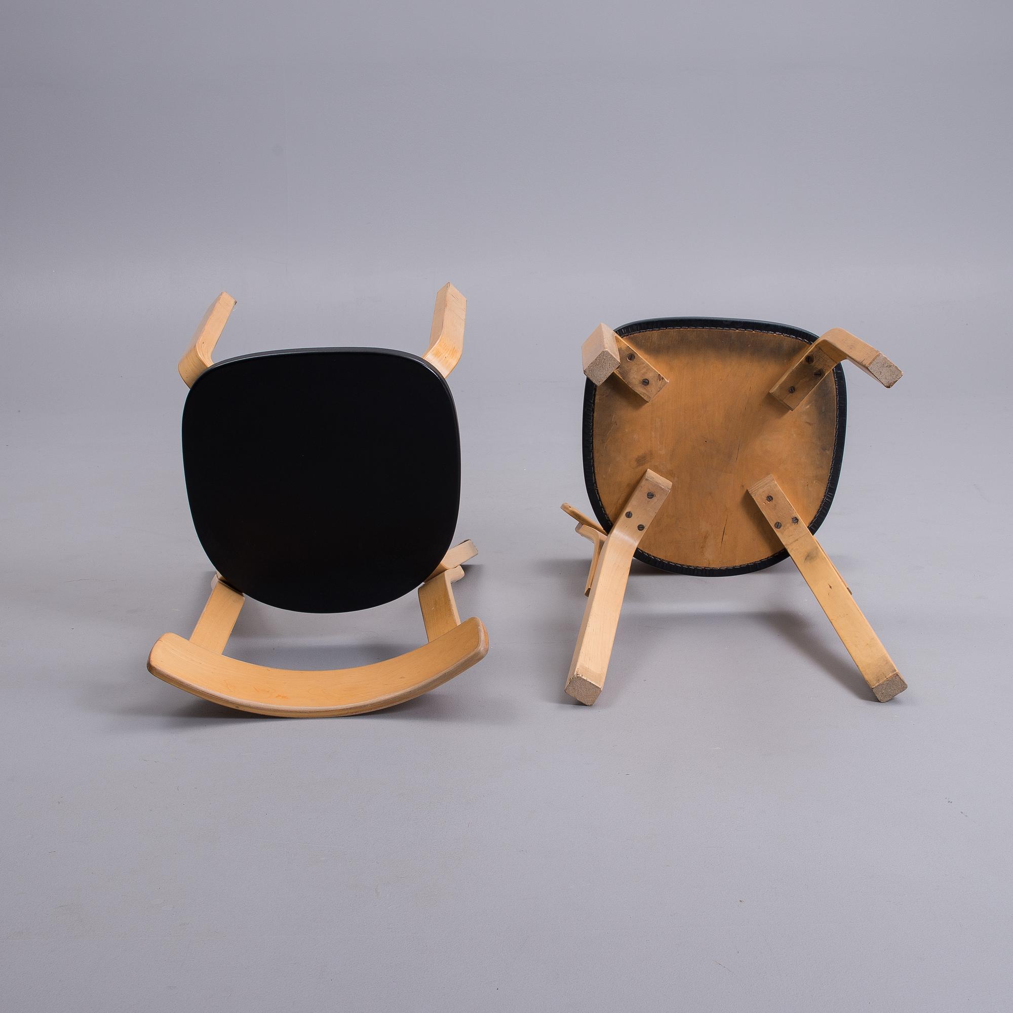 ALVAR AALTO, stolar, 6 st, modell 69, Artek 1900-talets mitt.
