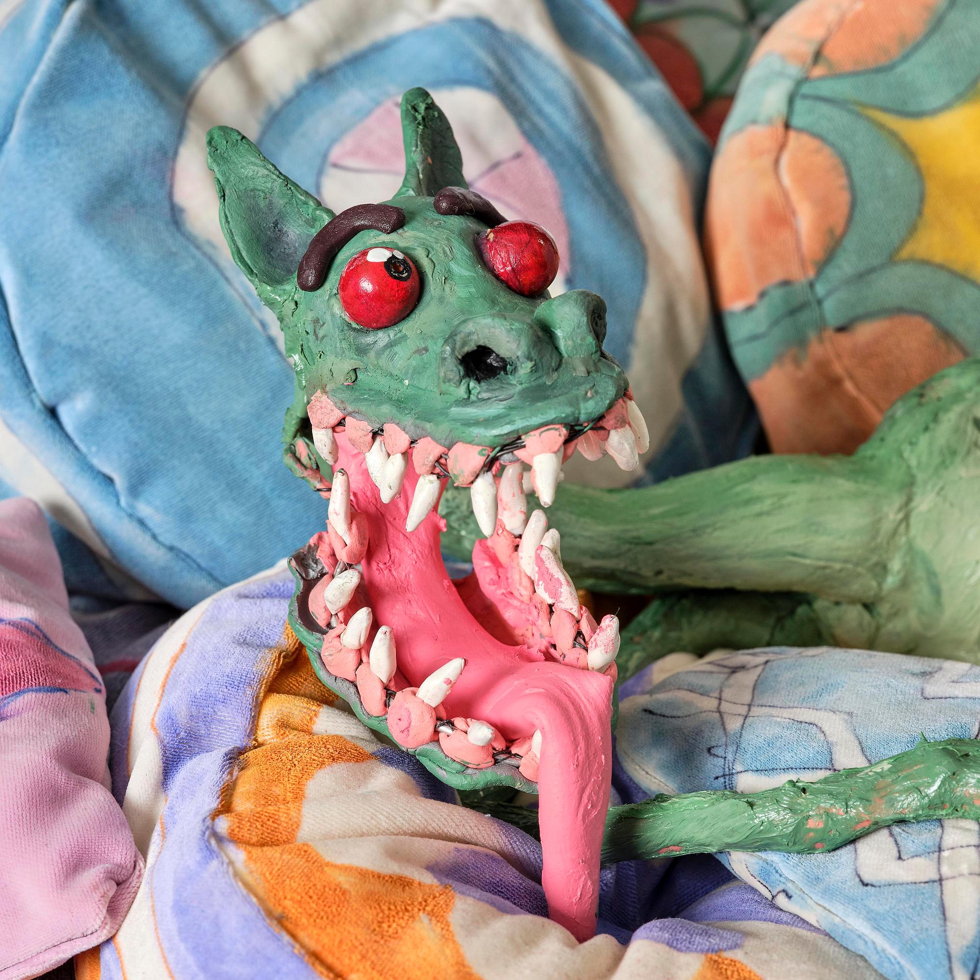 Nathalie Djurberg & Hans Berg, "Dragon on Pillows".