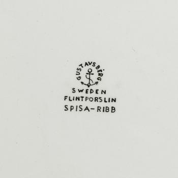 STIG LINDBERG, servis "Spisa Ribb", 42 dlr, benporslin, Gustavsberg, 1955-1974.