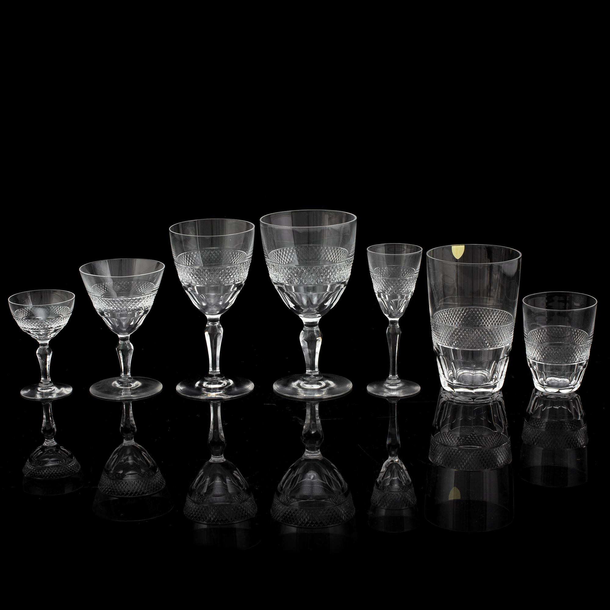 SERVIS, glas, 43 delar, "Rio", Orrefors, 1900-talets andra hälft.