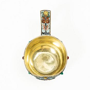 A Russian silver kovsh, Moscow, early 20th century.