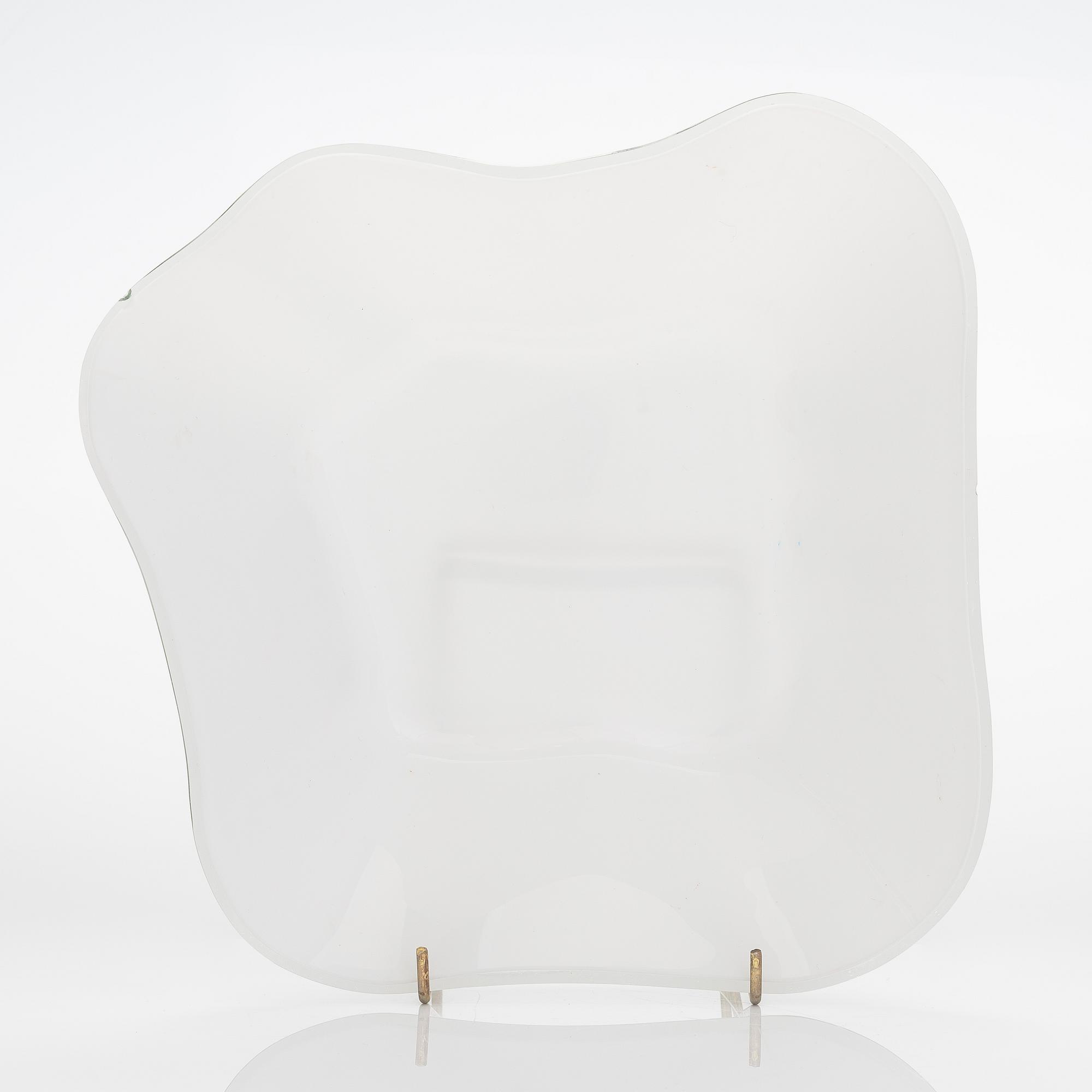 Alvar Aalto, glasskulptur, 2 delar av "Aalto-blomman", signerad Alvar Aalto Iittala. 1950-tal.