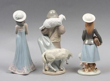 FIGURINER, 3 st, porslin, Lladro.