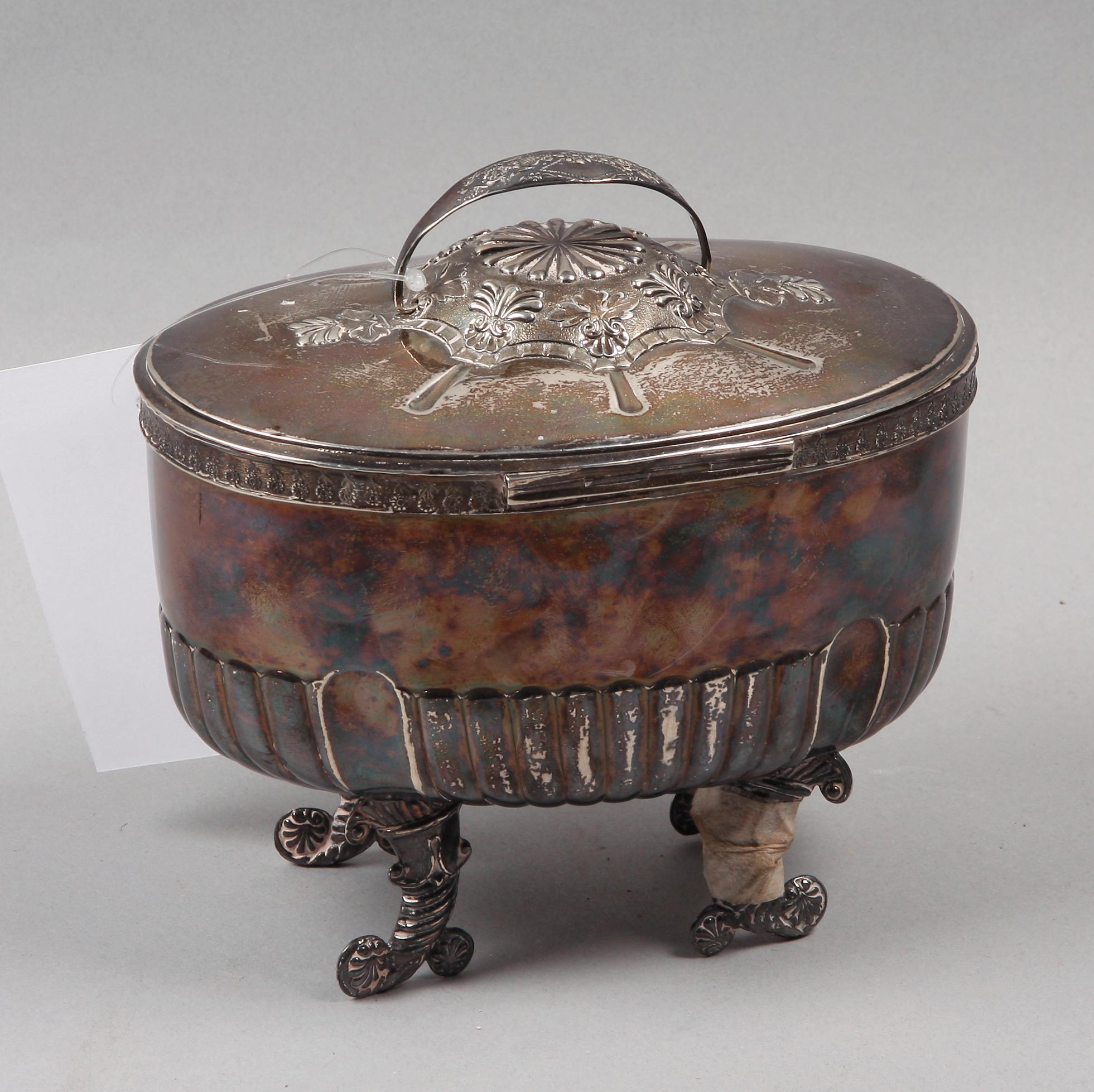 SOCKERSKRIN, silver, empire, Gustaf Fredrik Richter, Stockholm 1831.