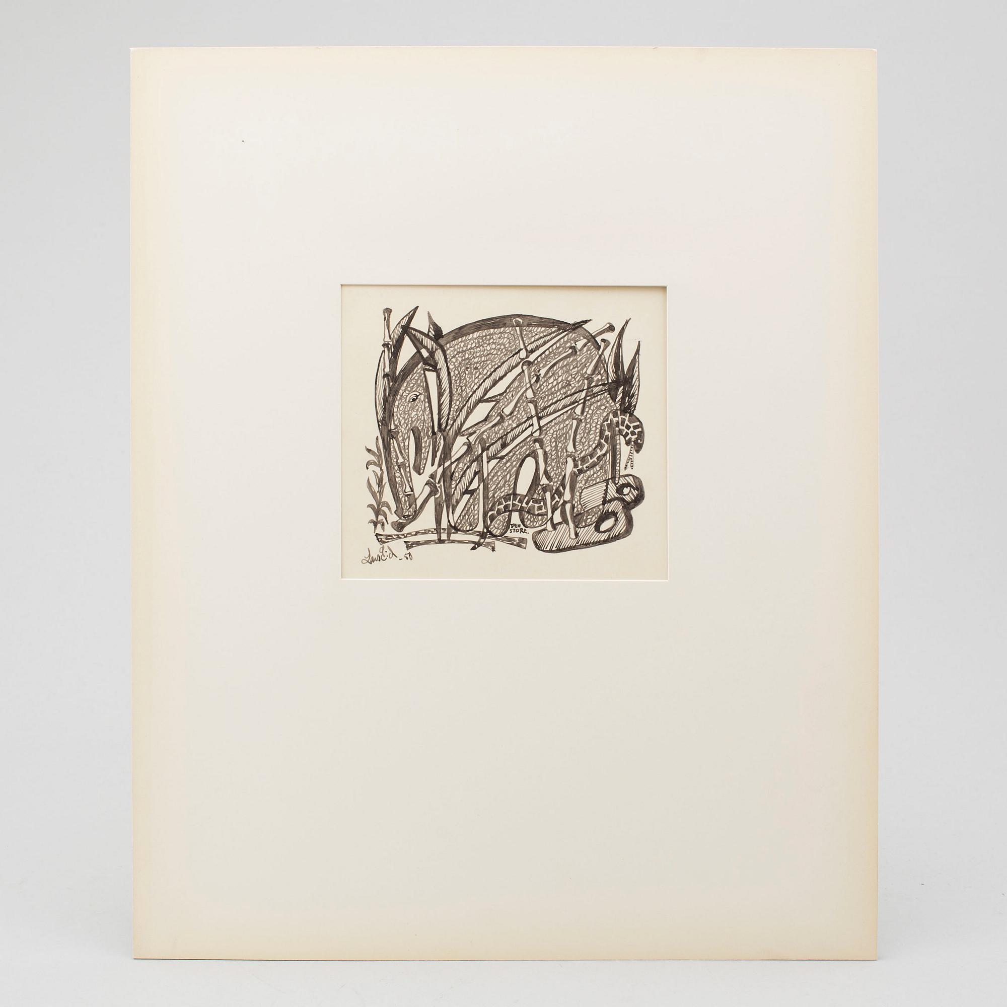 LARS ENGLUND, Ink drawing, signed and dated -50.