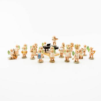 Angel orchestra, 24 pcs, Erzgebirge, Germany, mid-20th century.